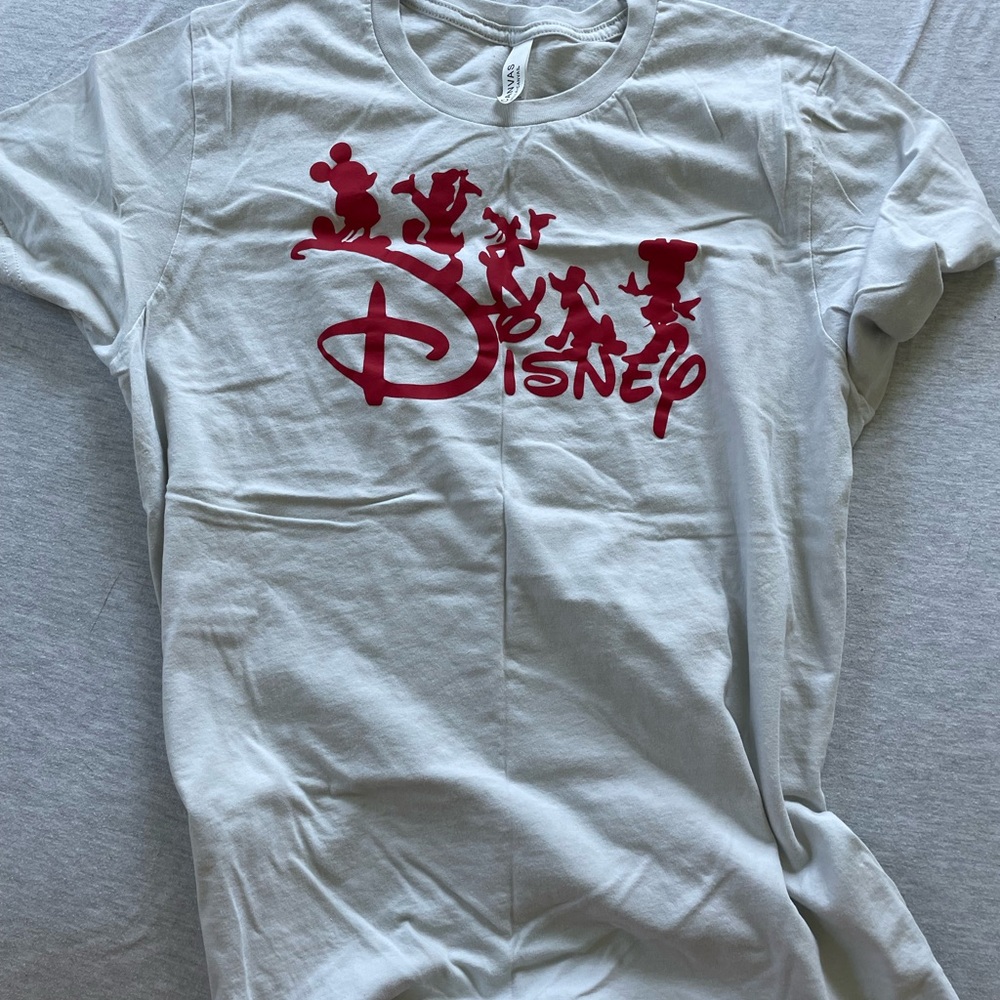 Bella Canvas White and Red Short Sleeve Disney Tee